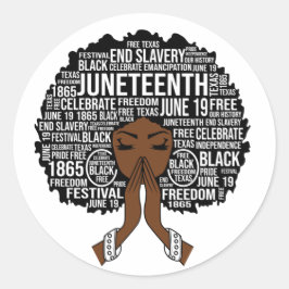 Juneteenth Vibes Only Melanin Men Women Boy & Girl Runder Aufkleber