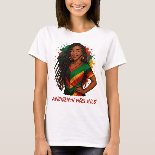 Juneteenth Vibes Only T-Shirt (Vorderseite)