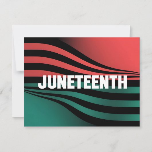 Juneteenth Wavy Stripes Design Feiertagskarte (Vorderseite)
