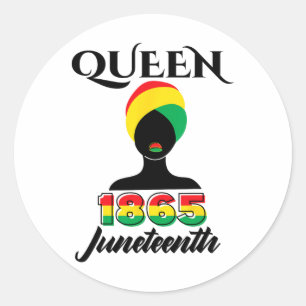 Juneteenth Women Girls Queen Afro Melanin Black Gi Runder Aufkleber