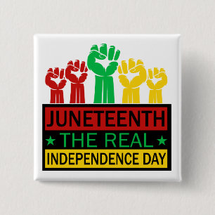 Juneteenth Word Art Pan Africa Colors Button