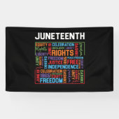 Juneteenth Words Black History American African Banner (Horizontal)