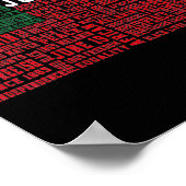 Juneteenth-Worte Schwarz Geschichte Flagge Afroame Poster (Ecke)
