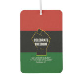 Juneteeth CELEBRATE FREEDOM Anpassbare Schrift Autolufterfrischer (Vorderseite)