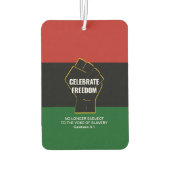 Juneteeth CELEBRATE FREEDOM Anpassbare Schrift Autolufterfrischer (Rückseite)