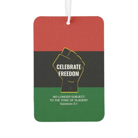 Juneteeth CELEBRATE FREEDOM Anpassbare Schrift Autolufterfrischer (Rückseite)