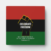 Juneteeth CELEBRATE FREEDOM Anpassbare Schrift Fotoplatte (Vorderseite)