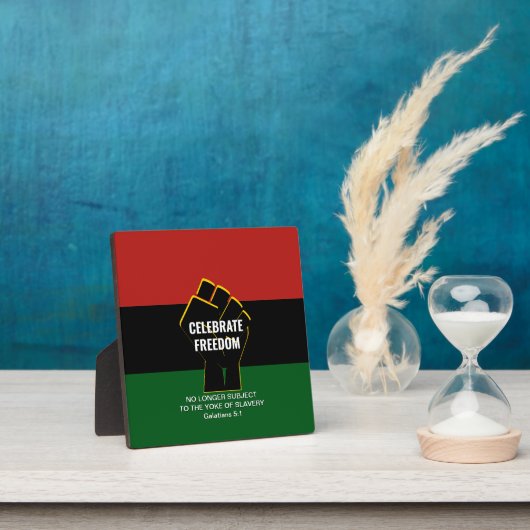 Juneteeth CELEBRATE FREEDOM Anpassbare Schrift Fotoplatte (InSitu)