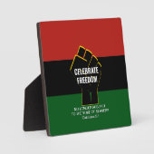 Juneteeth CELEBRATE FREEDOM Anpassbare Schrift Fotoplatte (Vorderseite)
