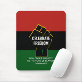 Juneteeth CELEBRATE FREEDOM Anpassbare Schrift Mousepad (Mit Mouse)