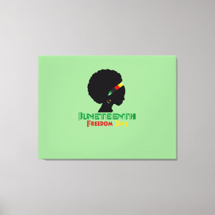 Junetenth/ Freedom Day/Afro Girl Leinwanddruck