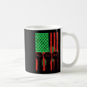 Juneteste Fists Black African American Flag Pride Kaffeetasse
