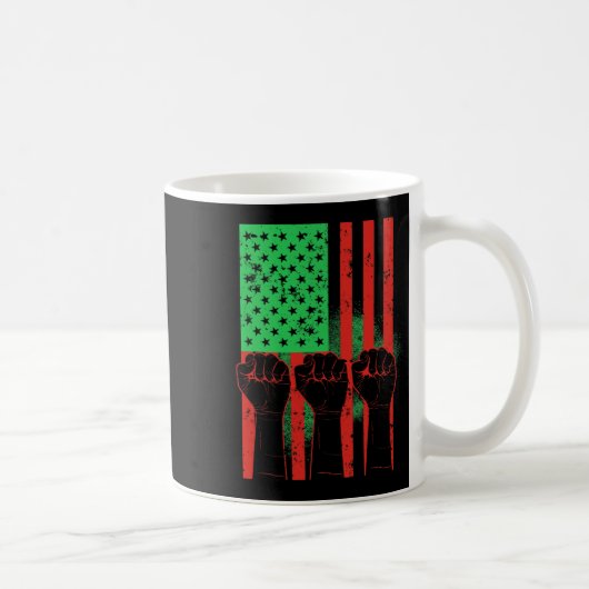 Juneteste Fists Black African American Flag Pride Kaffeetasse (Rechts)