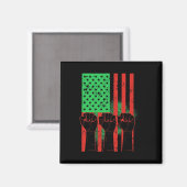 Juneteste Fists Black African American Flag Pride Magnet (Vorderseite/Rückseite)