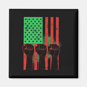 Juneteste Fists Black African American Flag Pride Magnet