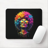 Juneteste Queen Afro Melanin Tropfen Black Pride Mousepad (Mit Mouse)