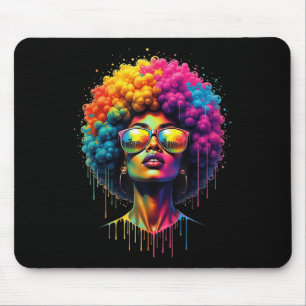 Juneteste Queen Afro Melanin Tropfen Black Pride Mousepad