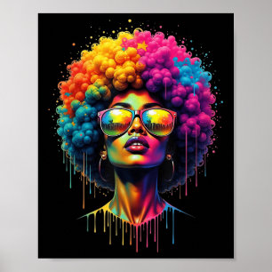 Juneteste Queen Afro Melanin Tropfen Black Pride Poster