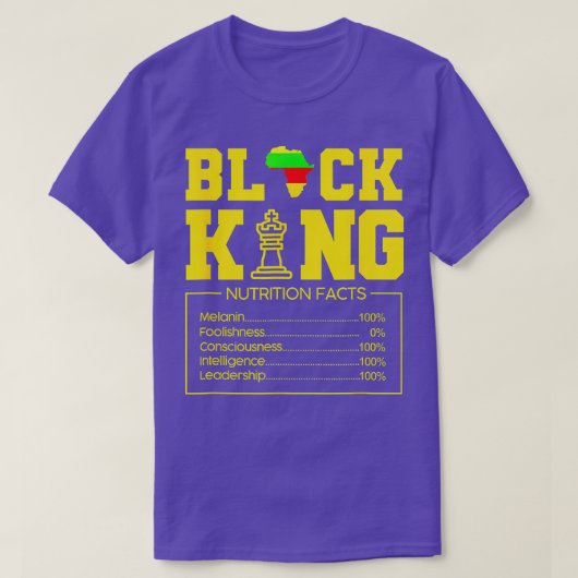 Juneteth Black King ernährungswissenschaftliche Fa T-Shirt (Design vorne)