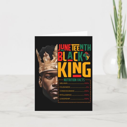 Juneteth Black King Pride African Nutrition Fa Karte (Vorderseite)