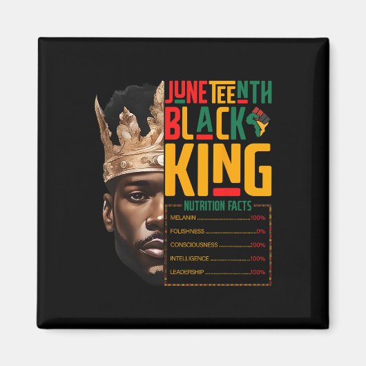 Juneteth Black King Pride African Nutrition Fa Magnet (Vorne)