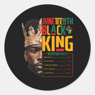 Juneteth Black King Pride African Nutrition Fa Runder Aufkleber