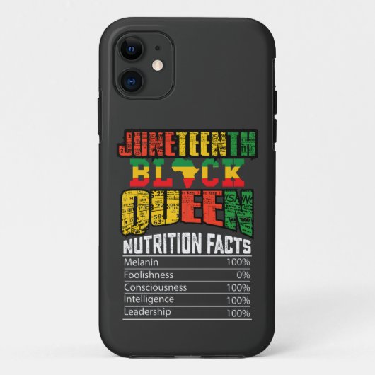 Juneteth Black Queen Nutrition Fakten Case-Mate iPhone Hülle (Rückseite)