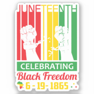 Junetezehnt 19. Juni 1865 Schwarze Freiheit Aufkleber