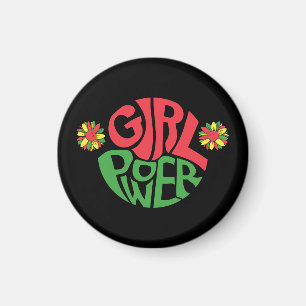 Junetezehnt   Girl-Power   Red Black Green Throw P Magnet