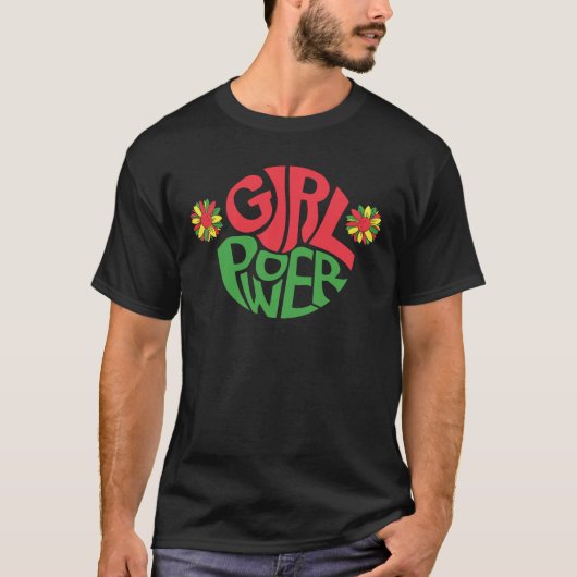 Junetezehnt | Girl-Power | Rotes Schwarzes Grün T-Shirt (Vorderseite)