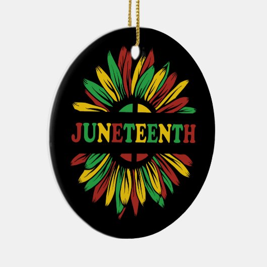 Junetezehnt | Sonnenblume | Rotes Schwarzes Grün Keramik Ornament (Rechts)