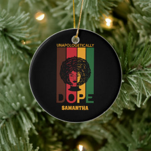 Junetezehnt Unapologetisch Dope Afro Woman Keramik Ornament