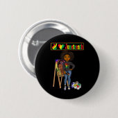 Junetezehnte Black Women Melanin Peace Liebe Junet Button (Vorne & Hinten)