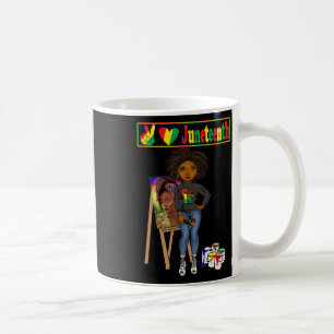 Junetezehnte Black Women Melanin Peace Liebe Junet Kaffeetasse