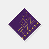 Junetezehnte Lila-Gelbe Feier Napkins Serviette (Ecke)