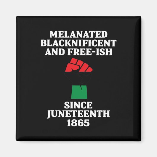 Junetezehnte Melanated Black African American Flag Magnet (Vorne)