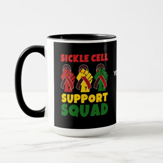 Junetezehnte SICKLE CELL SUPPORT SQUAD Custom Tasse (Links)