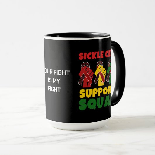 Junetezehnte SICKLE CELL SUPPORT SQUAD Custom Tasse (VorderseiteRechts)