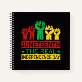 Junetezehnte Word Art Pan Africa Colors Sketch Notizblock