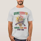 Junetheenth - Schwarze Geschichte T-Shirt (Vorderseite)