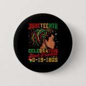 Junetste Flag feiert Juneteen zur Juneteen "Black Button (Vorderseite)
