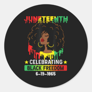 Junetste Flag feiert Juneteen zur Juneteen "Black Runder Aufkleber