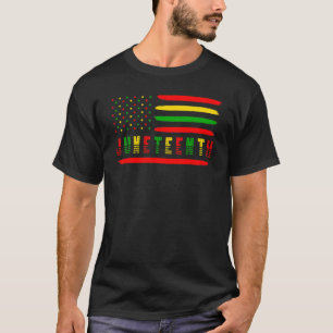 Junetzehnte Afro American Flag Melanin Black Pride T-Shirt