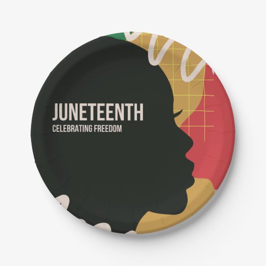 Junetzehnte feiert Freedom Party Pappteller (Vorderseite)