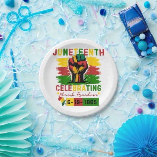 Junetzehnte feiert schwarze Freiheit und schwarze Pappteller (Party)