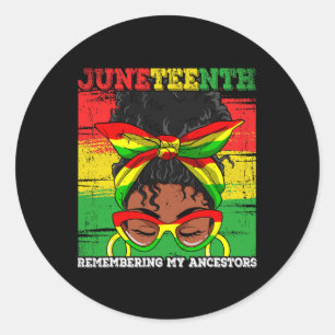 Junetzehnte Women Loc'd Hair Erinnern an meine Anc Runder Aufkleber
