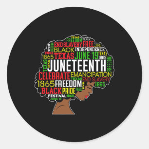 Junetzehnte Word Cloud Black Freedom Black History Runder Aufkleber