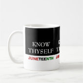 JUNEZEHNTE Personalisiert KENNEN SIE SICH SELBST Kaffeetasse (Links)