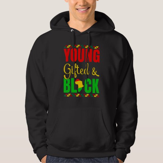 Jung Begabt Und Schwarze Geschichte Afrikanischer Hoodie (Vorderseite)