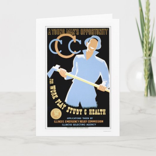 Jung bemannt Gelegenheit WPA 1941 Karte (Vorderseite)